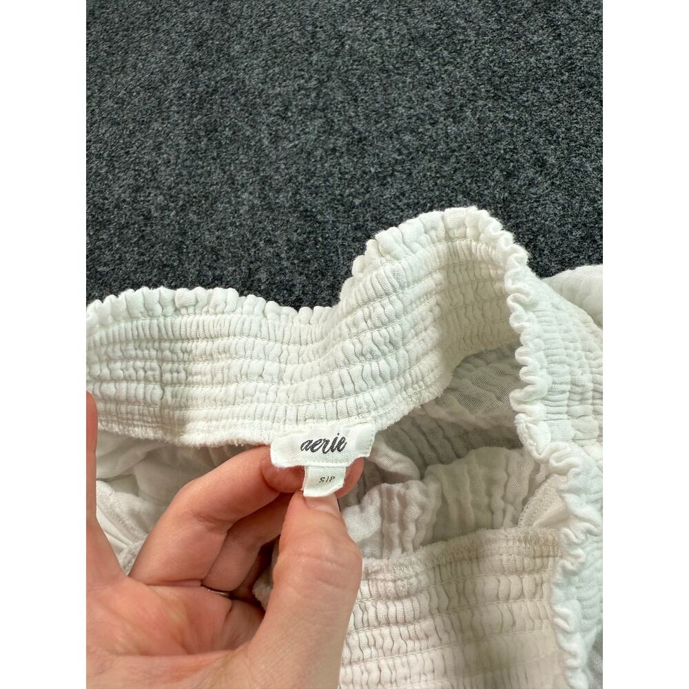 Aerie white gauze 100% cotton pull on lounge shorts size small - Picture 2 of 7